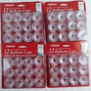 Noma Christmas Reflector Caps Lot of 4 Packages Stars 48 Total Clear Vintage NOS